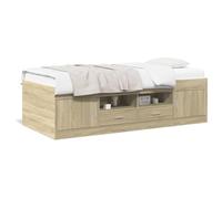 NITCA Daybed with Drawers,Single Bed with Storage,Daybed, Trundle and Drawer, Cabin Bed,Single Guest Bed Sofa Bed,Engineered Wood, Sonoma Oak 90x190 cm