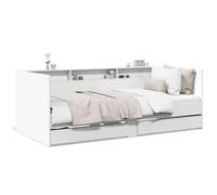 NITCA Daybed with Drawers,SIngle Guest Bed Sofa Bed, Pull out Trundle and Storage Drawer for Living Room and Bedroom,Cabin Bed for Living Room and Bedroom,Engineered Wood, White 100x200 cm