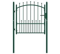 NITCA Fence Gate with Arched Top Steel, Garden Fence Gate Single Door,Heavy-Duty Steel Construction,Garden Gate Barrier Edging Provide Privacy and Security, green 100 x 100 cm