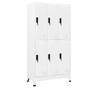 NITCA Locker Cabinet, Metal Storage Lockers, Storage Filing Locker Cabinet Metal,Duty Clothes Locker for Gym, Office, School & Staff Changing Rooms,Steel, white with 6 lockers