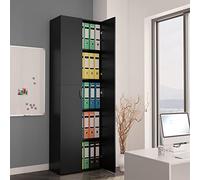 NITCA Office Cabinet,Tall Office Lockable, Office Storage,Filing Cabinet Free Standing 2 Doors, Bookcase Cabinet, for Home & Office,60x32x190 cm Engineered Wood, black
