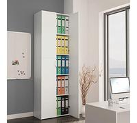 NITCA Tall Lockable Office Storage Cabinet, Free Standing 2 Doors Bookcase for Home & Office, 60x32x190 cm Engineered Wood, White
