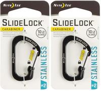 Nite Ize CSL2-01-R6 Stainless Steel Slide Lock, Black, Size 2 (Pack of 2)