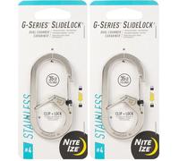 Nite Ize G-Series SlideLock Dual Chamber Carabiner Stainless Steel #4 (Pack of 2)