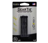 Nite Ize GT3-4PK-01 Gear Reusable Rubber Twist Tie, 3" - 4-Pack, Black, 4 Count