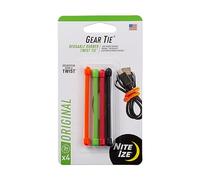 Nite Ize GT3-4PK-A1 Original Gear, Reusable Rubber Twist Tie, Made in The USA, 3-Inch, Colors May Vary, 3"-4-Pack