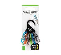 Nite Ize KeyRack Steel S-Biner - Plastic Key Carabiner Organizer with 6 S-Biners - Keychain Accessories to Hold Keys Securely and Separately