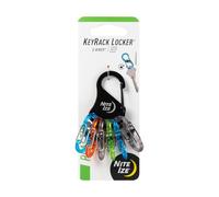Nite Ize KeyRack Steel S-Biner - Plastic Key Carabiner Organizer with 6 S-Biners - Keychain Accessories to Hold Keys Securely and Separately