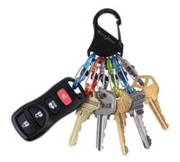 Nite Ize KeyRack Steel S-Biner - Plastic Key Carabiner Organizer with 6 S-Biners - Keychain Accessories to Hold Keys Securely and Separately
