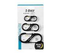 Nite Ize LSBC-01-R6 S-Biner Stainless Steel Slide Lock (Pack of 3), Black