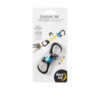 Nite Ize MSBL-03-R7 SlideLock 360° Magnetic Locking Dual Carabiner, Blue
