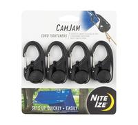 Nite Ize NCJ-01-4R3 CamJam Cord Tightener Plastic Tie Down Mechanism, 4-Pack Without, Black