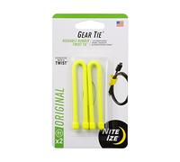 Nite Ize Original Gear Tie, Reusable Rubber Twist Tie, Made in The USA, 6-Inch, Neon Yellow, 2 Pack