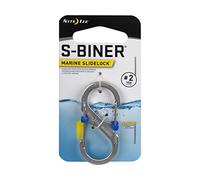 Nite Ize S-Biner Marine SlideLock #2, 316 Stainless Steel, Marine-Grade S-Biner with Two, Independently Locking Gates Size #2 for 10lb Rating