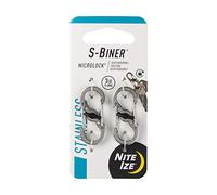Nite Ize S-Biner Micro Lock Mini Stainless Steel Carabiner, Stainless, Pack of 2