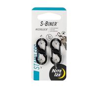 Nite Ize S-Biner Micro Lock Mini Stainless Steel Carabiner, Black, Pack of 2