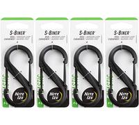 Nite Ize S-Biner Plastic #4 Tactical Black Dual-Gated Carabiner (4-Pack)