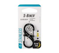 Nite Ize S-Biner SlideLock Locking Stainless Steel Carabiner (Black, #2)