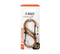 Nite Ize Size 3 S-Biner SlideLock Dual Carabiner, Locking Gates, Aluminum, Coyote