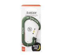Nite Ize SlideLock Carabiner Aluminum, Size #4, Olive