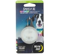 Nite Ize SpotLit XL Rechargeable Collar Light - Carabiner Keychain Clip with LED Light - Clip Color-Changing Light for Dog Collars - Disc-O Select