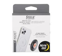 Nite Ize STOMS-01-R8 Steelie Orbiter Plus Magnetic Socket + Metal Ring, Holder iPhone 12 / Mini/Pro Max, Car Mount Works with MagSafe Charger, Black