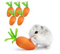 Niteangel Hamster Chew & Decor Toys - for Syrian Dwarf Hamsters Gerbils Mice Lemming Degu or Other Small-Sized Pets (Carrot-Shape (Pack of 6))