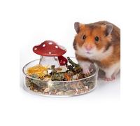Niteangel Hamster Feeding & Food Bowls: Mushroom Glass & Chew-Resistant