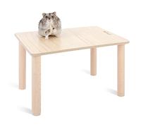 Niteangel Hamster Play Wooden Platform for Dwarf Syrian Hamsters Gerbils Mice Degus or Other Small Pets (11.8 L x 8.2 W - 5.9'' Height, Burlywood)