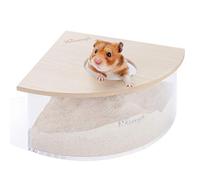 Niteangel Small Animal Sand-Bath Box - Acrylic Critter's Sand Bath Shower Room & Digging Sand Container for Hamsters Mice Lemming Gerbils or Other Small Pets