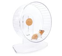 Niteangel Super Silent Hamster Exercise Wheels - Quiet Spinner Hamster Running Wheels with Adjustable Stand for Hedgehog Gerbils Mice Or Other Small Animals (Extra Large, Transparent)
