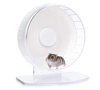 Niteangel Super Silent Hamster Exercise Wheels - Quiet Spinner Hamster Running Wheels with Adjustable Stand for Hedgehog Gerbils Mice Or Other Small Animals (Small, White)