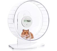 Niteangel Super-Silent Hamster Exercise Wheels with Pedometer- Quiet Spinner Hamster Running Wheels with Adjustable Stand for Hamsters Gerbils Mice Or Other Small pet