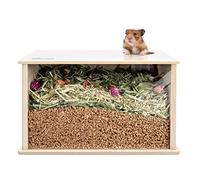 Niteangel Visible Hamster Burrowing Box for Syrian Dwarf Hamsters, Roborovski Hamsters, Campbell Hamsters, Gerbils, Mice, Lemings, Degus or Other Smaller Pets (Wood Grain Color)