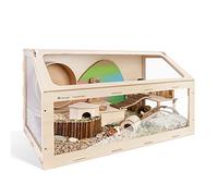 Niteangel Vista Hamster Cage W/Oblique Opening Cage Door - MDF Aspen Small Animal Cage for Syrian Dwarf Hamsters Degus Mice or Other Similar-Sized Pets (Large - 47.1 x 22.7 x 26.9 inches)