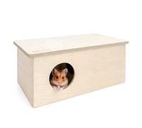 Niteangel® Wooden 2-Chamber Hideout: 2-Room Woodland House for Mice, Gerbils, or Other Small Animals (Large - for Syrian Hamster)