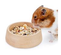 Niteangel Wooden Hamster Feeding Bowl - Small Animal Food Dish for Dwarf Syrian Hamsters Gerbils Mice Degus or Other Similar-Sized Small Pets (Hammy Pattern, for Syrian)