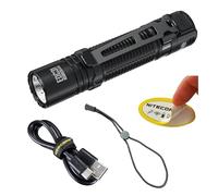 Nitecore EDC31 3500 Lumens USB C Rechargeable Compact High Brightness EDC Flashlight with Clip, Cord, Slide Lock Switch, Black