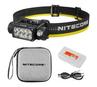 Nitecore HC65 UHE Headlamp, 2000 Lumen Heavy Duty Metal, USB-C Rechargeable with White, Red, and Reading Lights for Camping, Hiking, Hunting, and Industrial Works with LumenTac Organizer (Black)