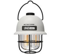 NITECORE LR40 Multifunct al Rechargeable Camping Lantern 100 Lumens w/Eco-Sensa USB C Charging Cable - White