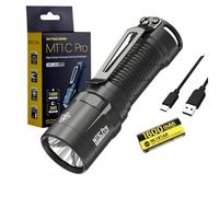 Nitecore MT1C PRO Compact Everyday Carry Flashlight- 1,000 Lumens w/Battery and Eco-Sensa USB C Charging Cable Included