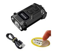 Nitecore TINI 3 600 Lumen EDC Keychain Flashlight, USB-C Rechargeable Lightweight with Multiple Color Temperatures Output (Warm, Neutral White, Cool White) and NSticker (Black)