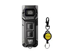 Nitecore TUP2 MCT Intelligent Three Color Temperatures Keychain Light EDC Flashlight 1200 Lumens Retractable Keychain (Classic Black)