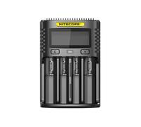 (NITECORE UM4) LCD Screen Display Lithium Battery Charger 4-Slots USB Charging Smart Rapid Battery Charger