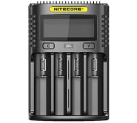 Nitecore UM4 USB Universal 4-Port Smart Charger for Li-Ion/Ni-MH/Ni-Cd/IMR 26650 22650 21700 20700 18650 18490 18350 17670 17500 17335 16340 RCR123 14500 10440 AA AAA AAAA