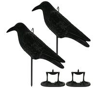 NITEHAWK 2 x Full Body Flocked Crow Decoy With Feet And Stake Shooting Hunting