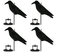 NITEHAWK 4 x Full Body Flocked Crow Decoy With Feet And Stake Shooting Hunting