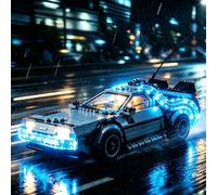 Nitemode Light kit Compatible with Lego Speed Champions Time Machine from Back to The Future 77256 Car, Upgraded Brightness Adjustable Lighting Accessories(No Model)