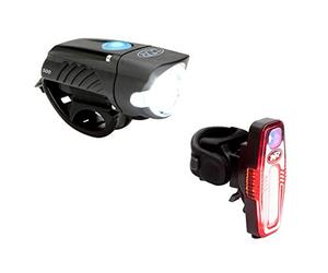 NiteRider Swift 500 Front Bike Light Sabre 110 Rear Bike Light Combo Pack- USB Rechargeable Bicycle Headlight LED Front Light Easy to Install Water Resistant Road Commuting Cycling Safety Flashlight
