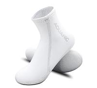 nitescuba Free Diving Socks 2.5mm Neoprene Wetsuit Socks Thermal Water Socks Fin Socks for Snorkeling Surfing Swimming, Middle White, XL